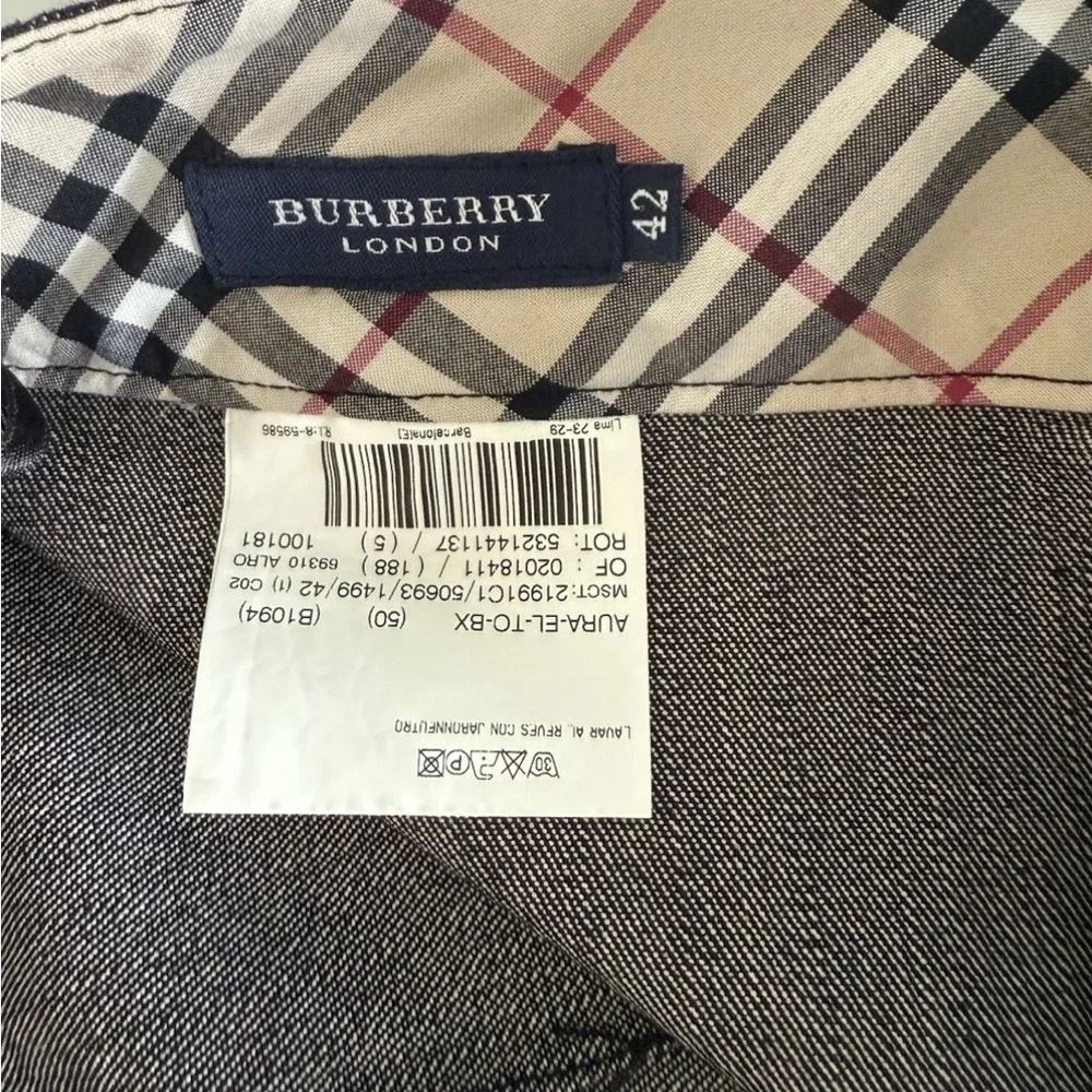 Burberry London Womens Black Pencil Skirt Pockets Zip Front Denim Straight 42 - Picture 16 of 17